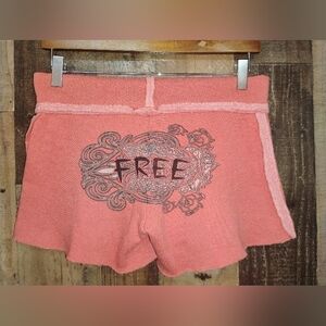 2BFree Y2K Vintage Coral Graphic Mini Drawstring Shorts Logo Size Small